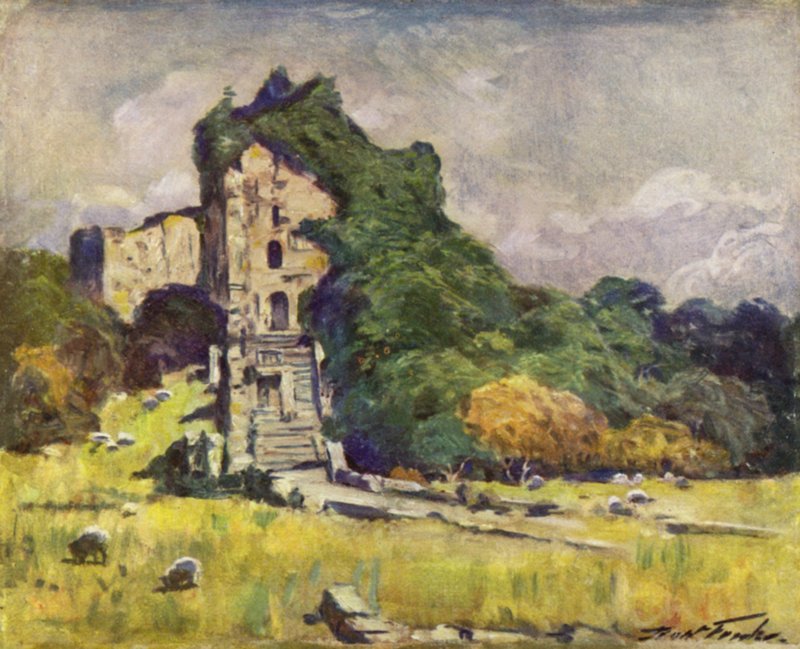 Régi várkastély, Cardiff (színes litó) alkotó: Robert (after) Fowler