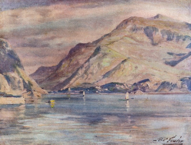 Snowdon a Cwm-y-Glo-tól (színes litho) alkotó: Robert (after) Fowler