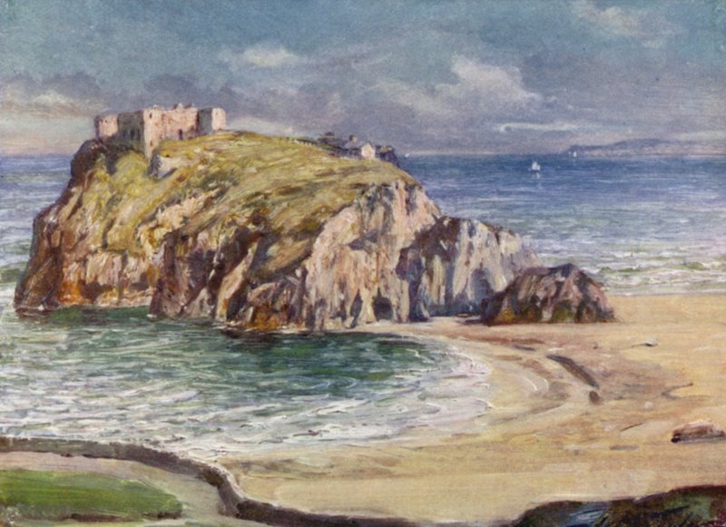 Szent Katalin szikla, Tenby (színes litó) alkotó: Robert (after) Fowler