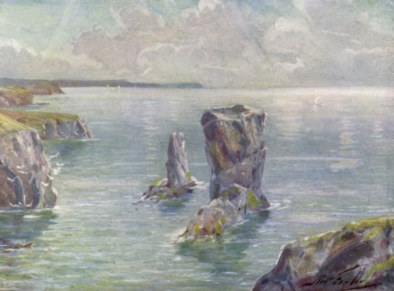 The Stacks, Tenby közelében (színes litó) alkotó: Robert (after) Fowler