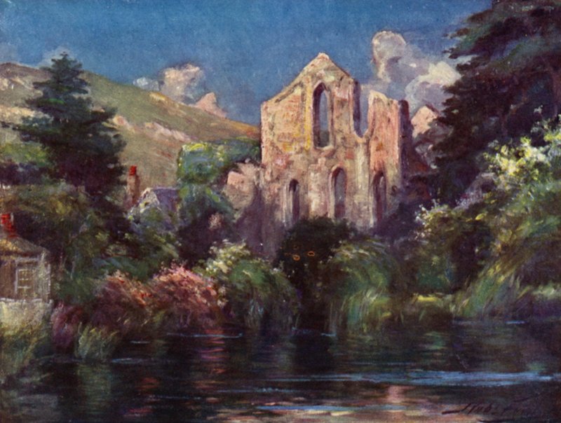 Valle Crucis apátság (színes litó) alkotó: Robert (after) Fowler
