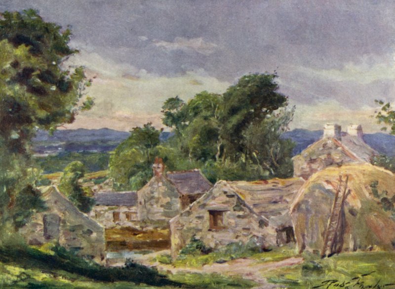 Welsh Farm, Llanberis közelében (színes litho) alkotó: Robert (after) Fowler