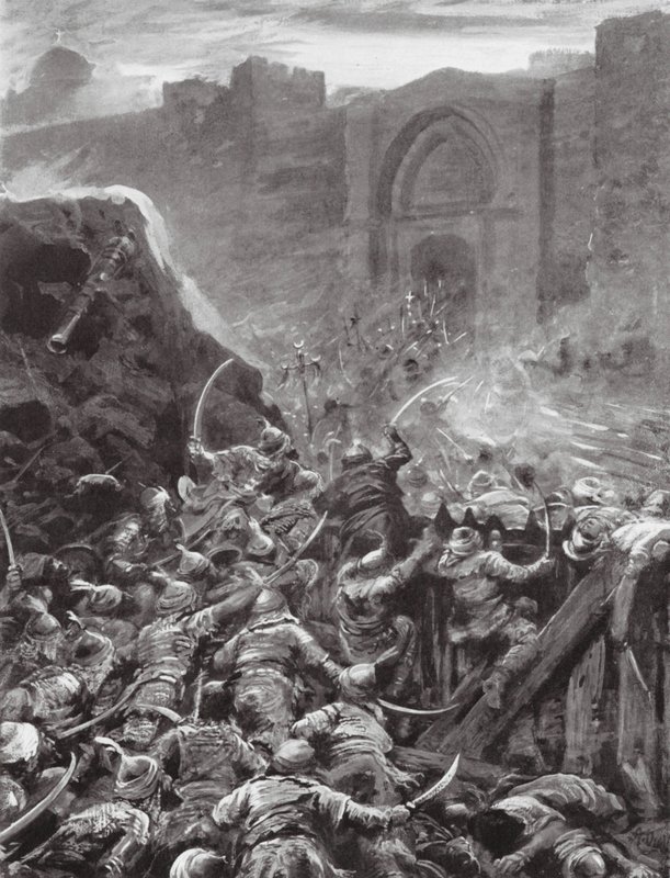 Konstantinápoly eleste (litográfia) alkotó: Robert Ambrose Dudley
