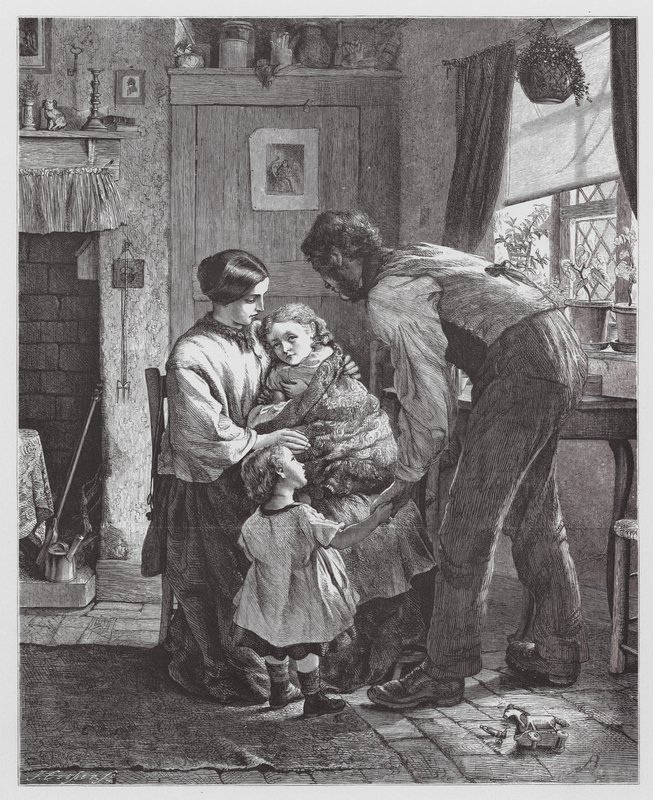 A beteg gyermek (metszet) alkotó: Robert Barnes