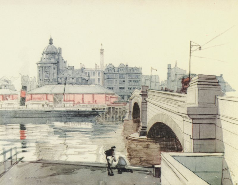 Glasgow: George V Bridge (színes litográfia) alkotó: Robert Eadie