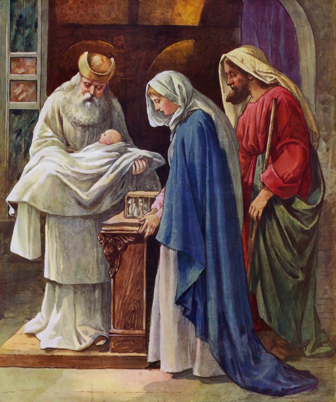 A baba a templomban (színes litó) alkotó: Robert Hope