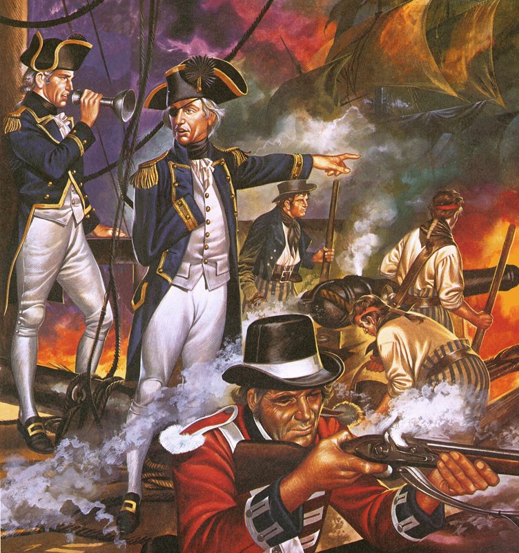 Nelson a trafalgari csatában alkotó: Ron Embleton