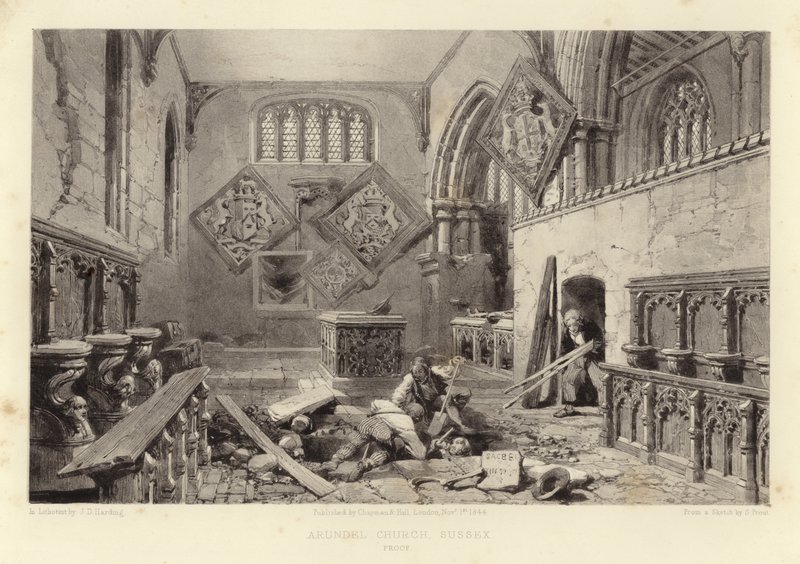 Arundel templom (litotint) alkotó: Samuel Prout