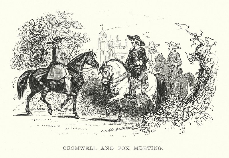 Cromwell és Fox találkozója (metszet) alkotó: Samuel Williams