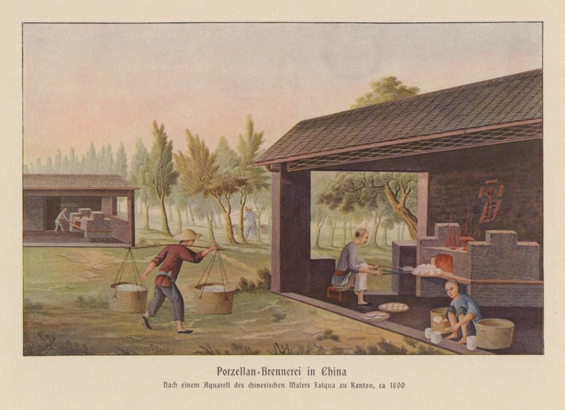 Porcelánkészítés Kínában (színes litográfia) alkotó: School Chinese