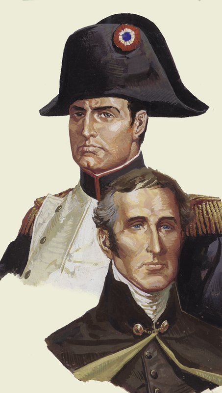 Napóleon és Wellington (gouache, papír) alkotó: Severino Baraldi