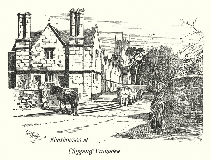 Almshouses at Chipping Campden (metszet) alkotó: Sidney Heath