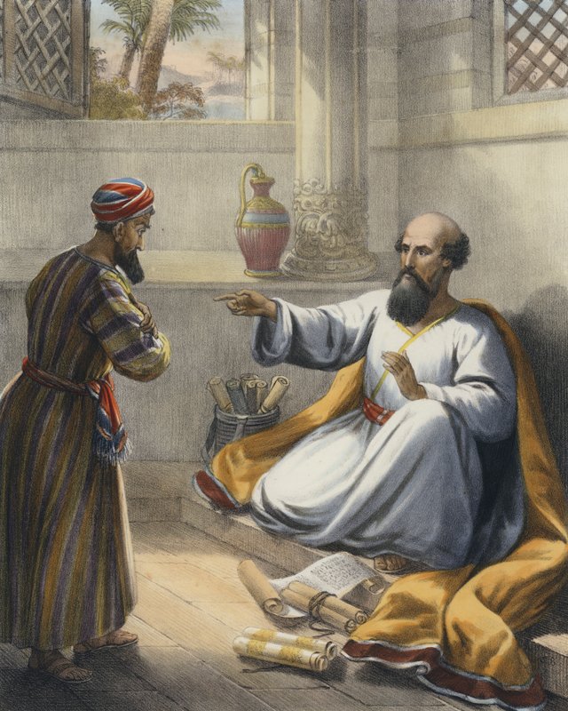 Elizeus és Géházi (színes metszet) alkotó: Siegfried Detler Bendixen