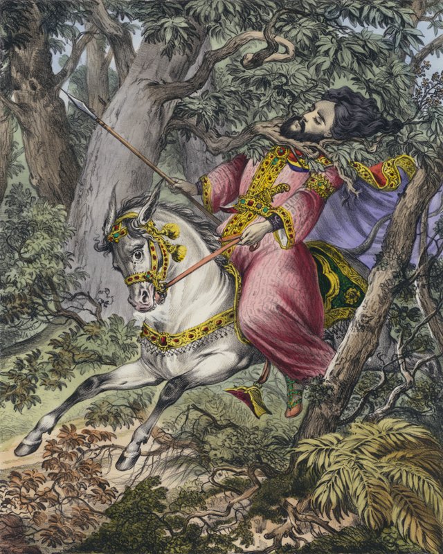 Absolom halála (színes metszet) alkotó: Siegfried Detler Bendixen