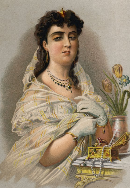 Hiúság (chromolitho) alkotó: Spanish School