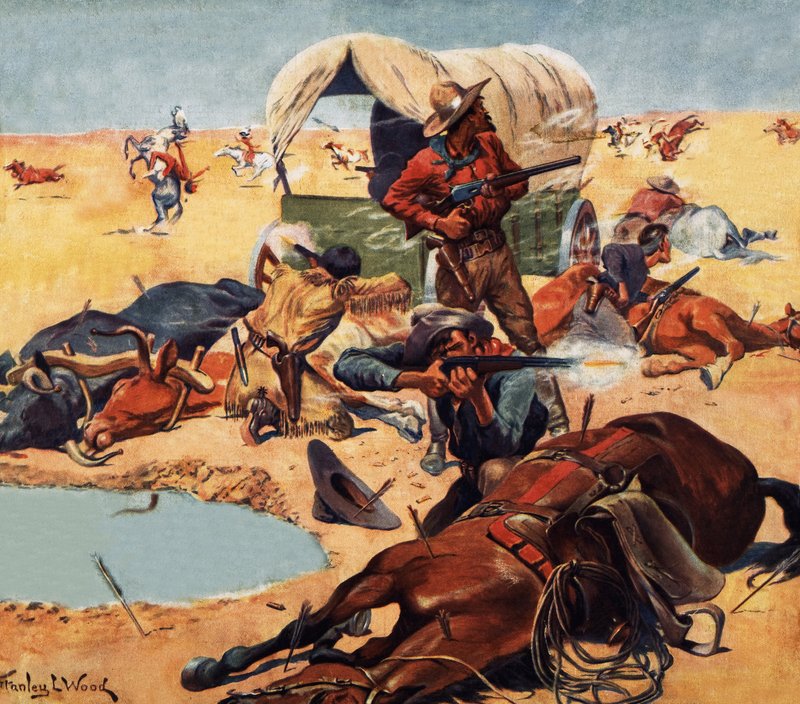 Cowboyok és indiánok alkotó: Stanley L. Wood