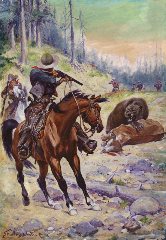 Medve lövés (olaj) alkotó: Stanley L. Wood