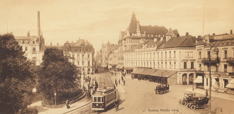 Malmö: Gustaf Adolfs torg (fekete-fehér fénykép) alkotó: Swedish Photographer