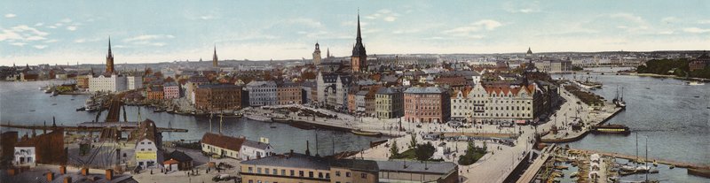 Stockholm: Panorama Fran Katarinahissen (színes fotó) alkotó: Swedish Photographer