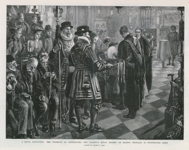 Királyi alamizsna (metszet) alkotó: Sydney Prior Hall