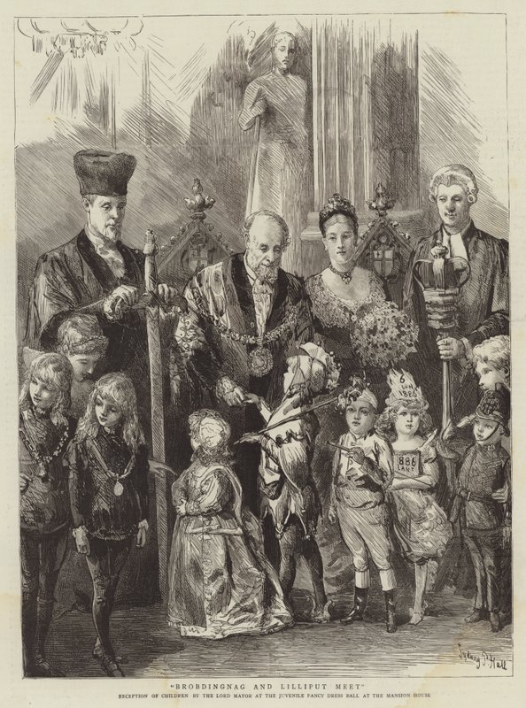Brobdingnag és Lilliput találkozása alkotó: Sydney Prior Hall