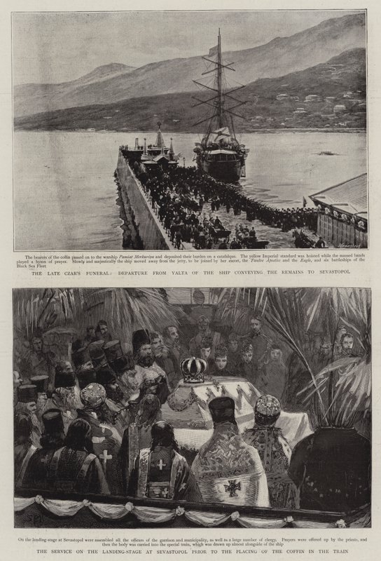 A néhai cár temetése alkotó: Sydney Prior Hall