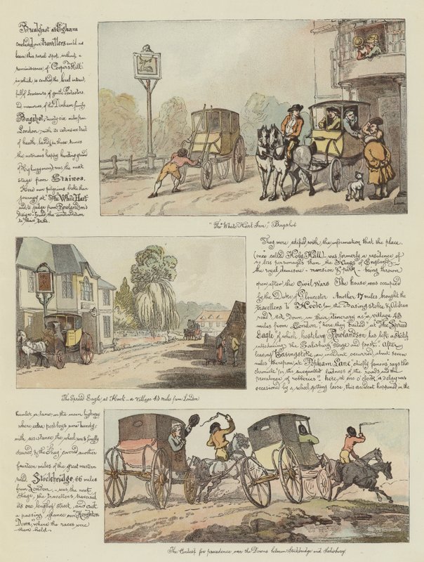 Rowlandson körútja egy posta díványon, 1782 (kromolito) alkotó: Thomas Rowlandson