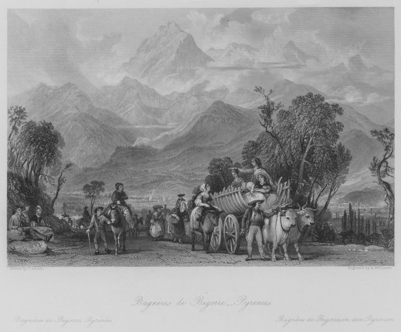 Bagneres de Poigorre, Pireneusok (metszet) alkotó: Thomas (after) Allom