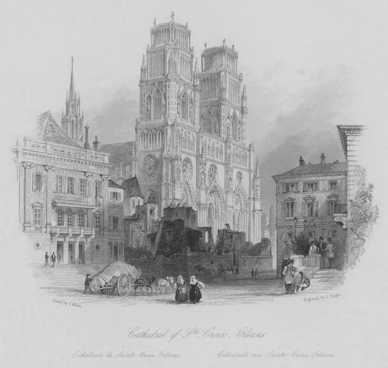 Ste-Croix katedrális, Orleans (metszet) alkotó: Thomas (after) Allom
