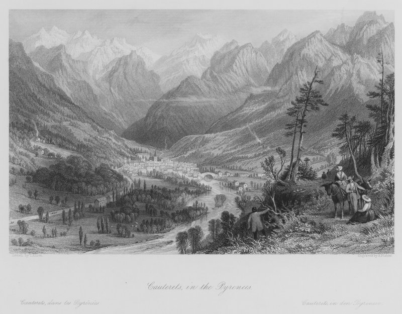 Cauterets, a Pireneusokban (metszet) alkotó: Thomas (after) Allom