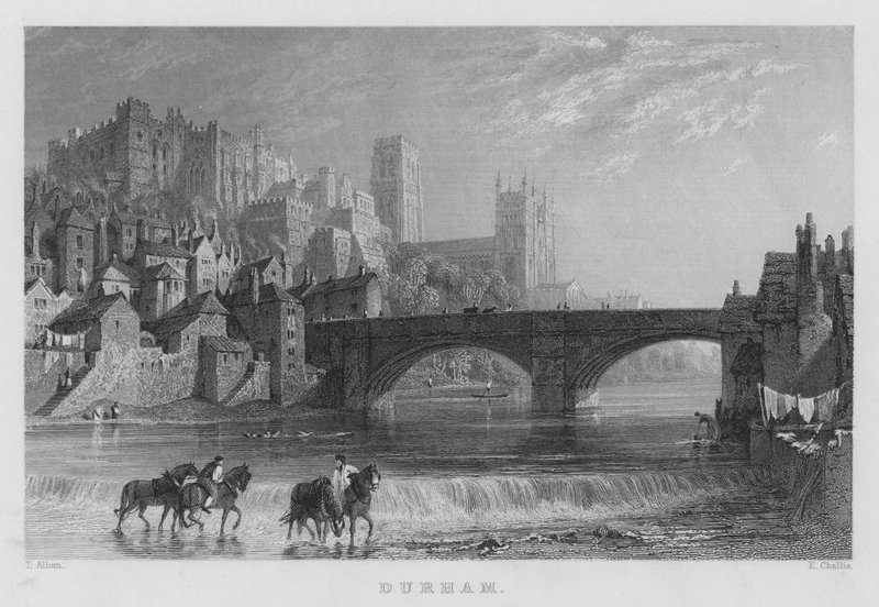 Durham (metszet) alkotó: Thomas (after) Allom
