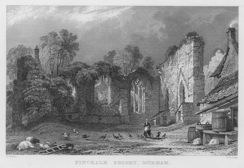 Finchale Priory, Durham (metszet) alkotó: Thomas (after) Allom