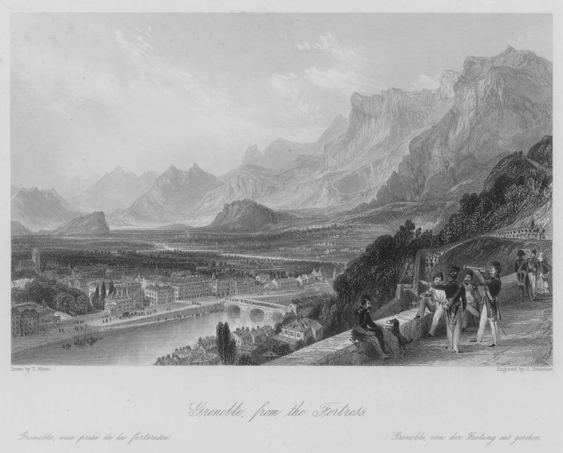 Grenoble, az erődből (metszet) alkotó: Thomas (after) Allom