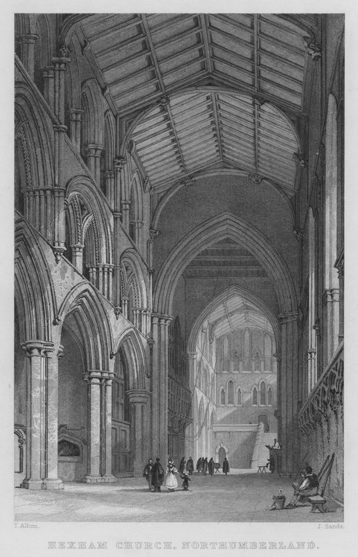 Hexham templom, Northumberland (metszet) alkotó: Thomas (after) Allom