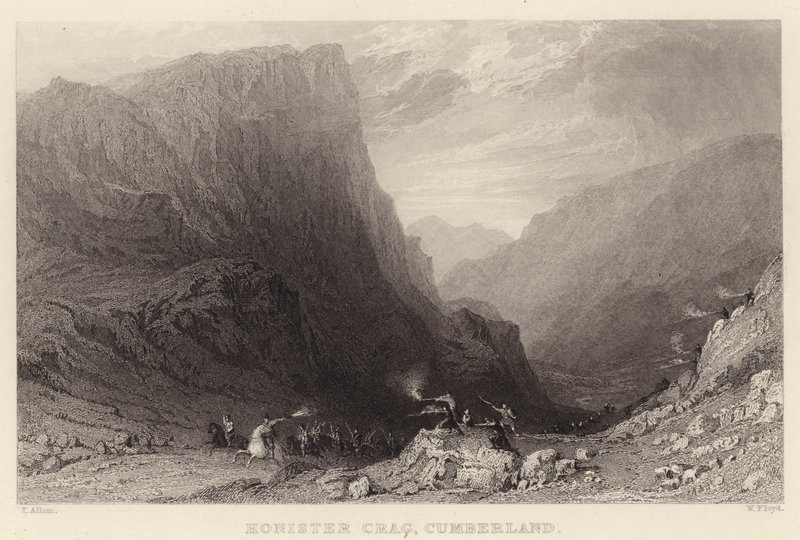 Honister Crag, Cumberland (metszet) alkotó: Thomas (after) Allom
