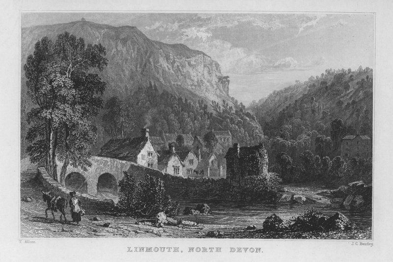Lynmouth, North Devon (metszet) alkotó: Thomas (after) Allom