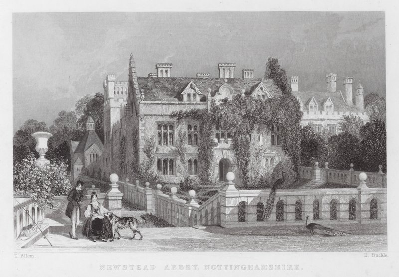 Newstead Abbey, Nottinghamshire (metszet) alkotó: Thomas (after) Allom