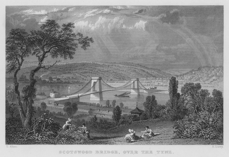 Scotswood híd, a Tyne felett (metszet) alkotó: Thomas (after) Allom