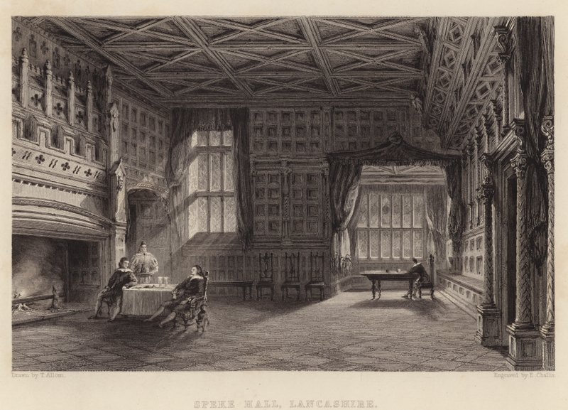 Speke Hall, Lancashire (metszet) alkotó: Thomas (after) Allom