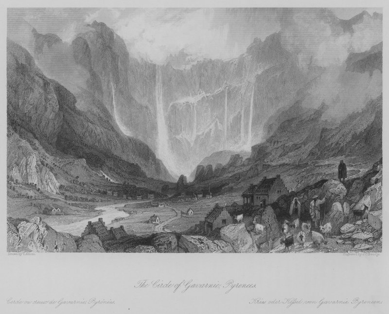 A Gavarnie-i kör, Pireneusok (metszet) alkotó: Thomas (after) Allom