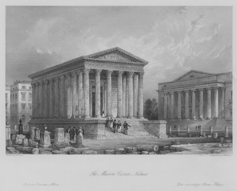 A Maison Carree, Nismes (metszet) alkotó: Thomas (after) Allom