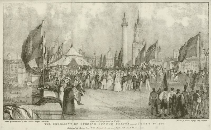 A London Bridge megnyitásának ünnepsége alkotó: Thomas (after) Allom