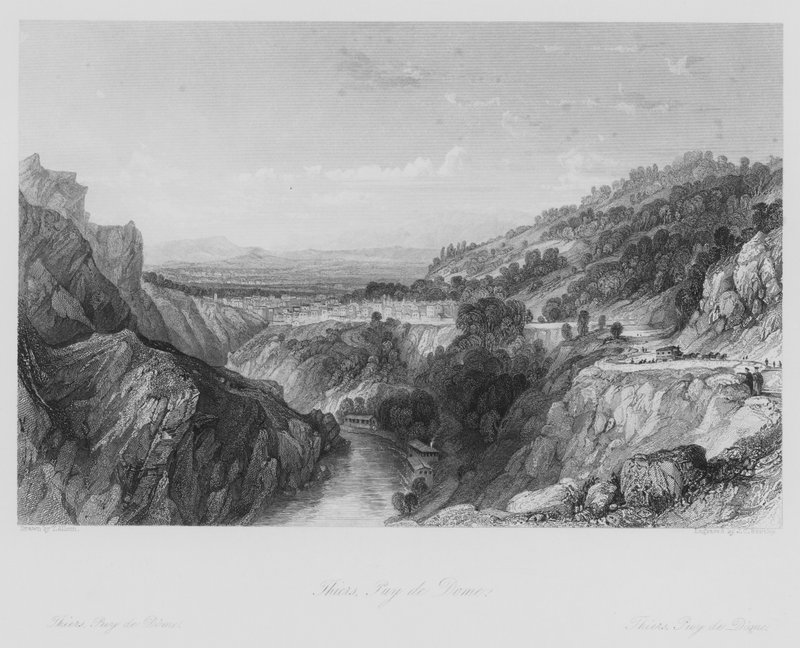 Thiers, Puy de Dome (metszet) alkotó: Thomas (after) Allom
