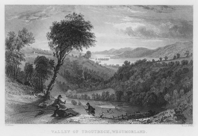 Troutbeck-völgy, Westmorland (metszet) alkotó: Thomas (after) Allom