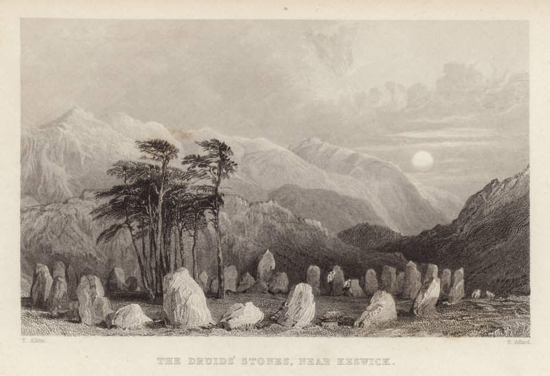A druidák köve Keswick közelében alkotó: Thomas Allom
