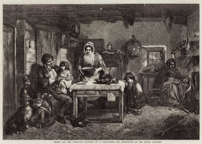 Otthon és hajléktalanok alkotó: Thomas Faed