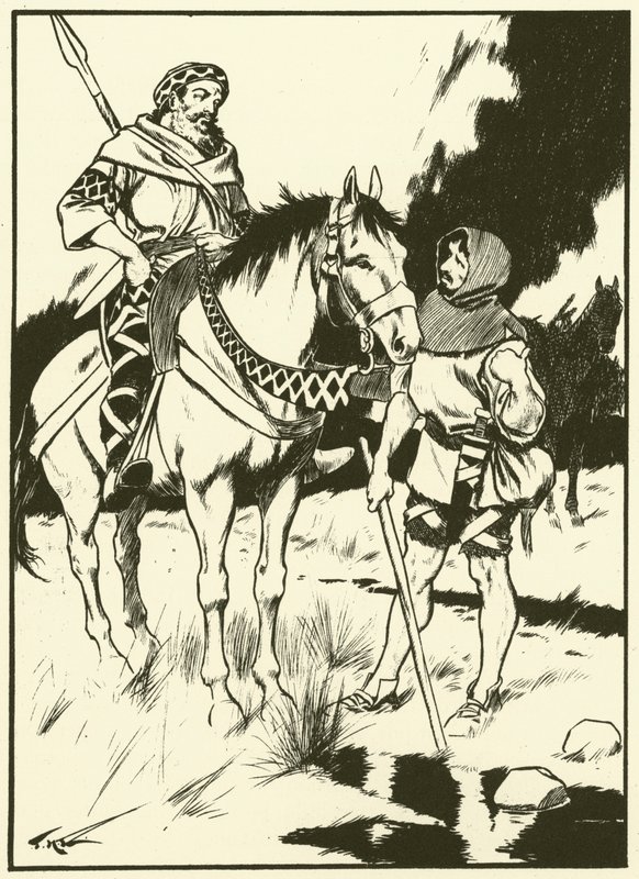 Nagy Károly és a szénégető (metszet) alkotó: Thomas Heath Robinson