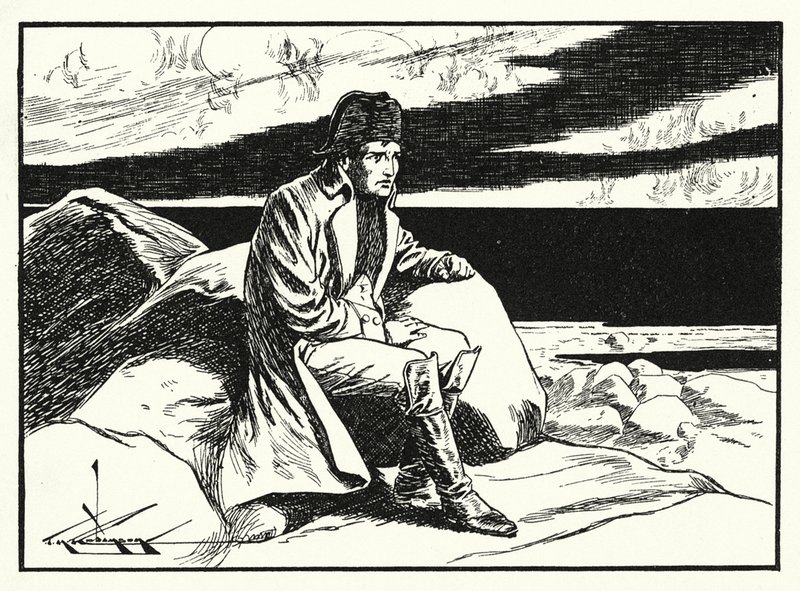 Napóleon Szent Ilona szigetén (litográfia) alkotó: Thomas Heath Robinson