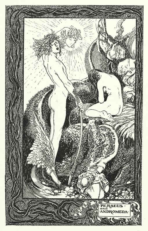 Perseus és Androméda (litográfia) alkotó: Thomas Heath Robinson