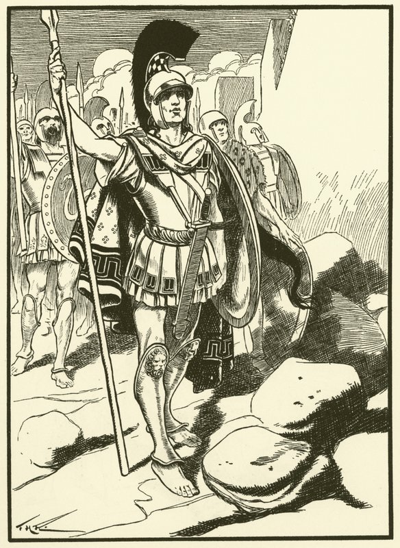 A görögök Trója előtt (metszet) alkotó: Thomas Heath Robinson